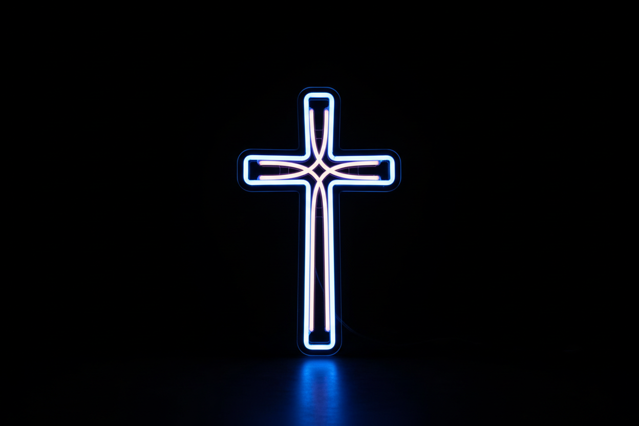 LED Neon Sign (Cross Sign Christian)
